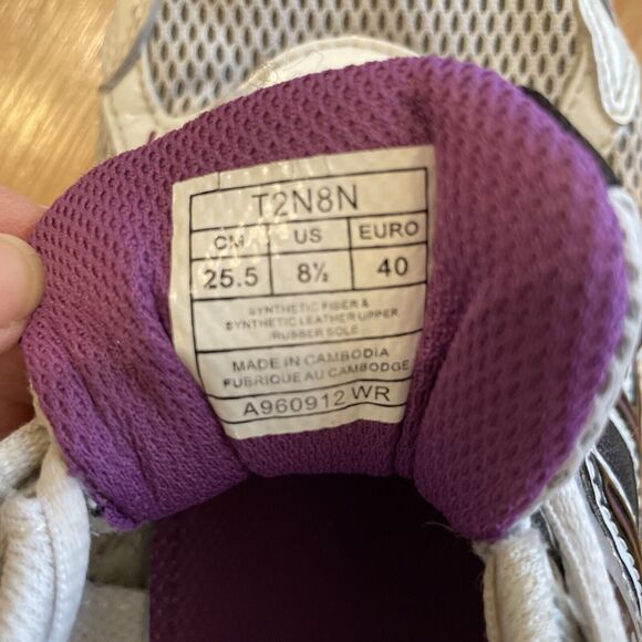 Asics Womens 8.5 Purple Gel T2N8N‎ Athletic Running Shoes Sneakers White - Picture 11 of 12